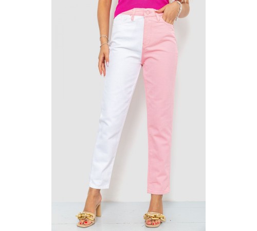 Джинси жіночі, колір біло-рожевий, 164R426