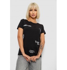 Футболка женская с принтом, цвет черный, 244R2214-5