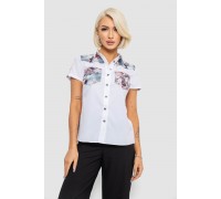 Рубашка классическая с принтом, цвет белый, 230R7211