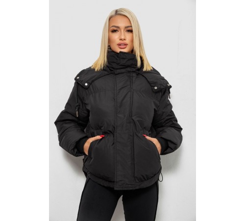 Куртка жіноча зимова коротка, колір чорний, 244R983