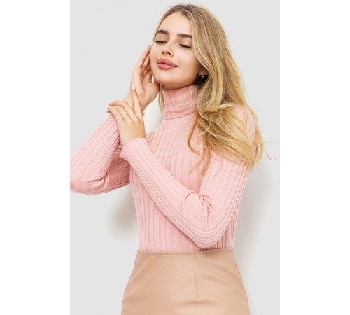 Гольф жіночий однотонний, колір світло-рожевий, 204R043