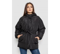 Куртка женская демисезонная с поясом, цвет черный, 207R005