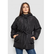 Куртка женская демисезонная с поясом, цвет черный, 207R005