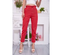 Женские прямые джинсы МОМ, красного цвета, 164R2010