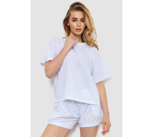 Костюм жіночий однотонний, колір білий, 244R039