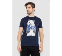 Футболка чоловіча з принтом, колір темно-синій, 244R5996