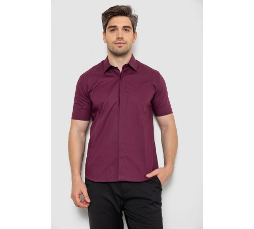 Сорочка чоловіча однотонна, колір сливовий, 214R6917-3