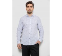 Сорочка чоловіча однотонна з принтом, колір білий, 186R6918-2