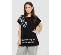 Футболка женская с принтом, цвет черный, 244R3001