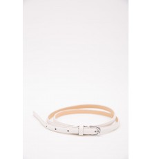 Ремінь жіночий лаковий, колір біло-сріблястий, 196R1510W631