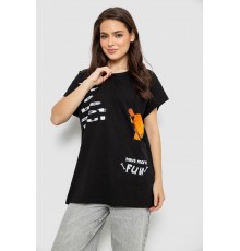 Футболка женская с принтом, цвет черный, 244R3002