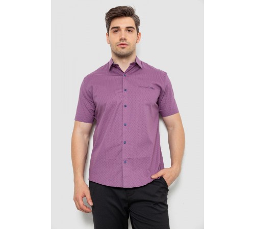 Сорочка чоловіча з принтом, колір бузковий, 214R7329