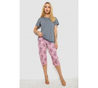 Пижама женская с принтом, цвет серый, 243R10293