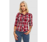 Сорочка жіноча в клітку, колір бордовий, 230R063