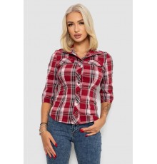 Сорочка жіноча в клітку, колір бордовий, 230R063