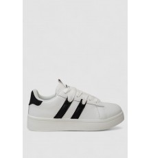 Кросівки жіночі шкіра, колір біло-чорний, 248RJH900-9