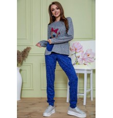 Жіночий костюм штани + кофта, сіро-синього кольору, 172R1211