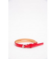 Жіночий лаковий ремінець червоно-сріблястого кольору 196R1010W31