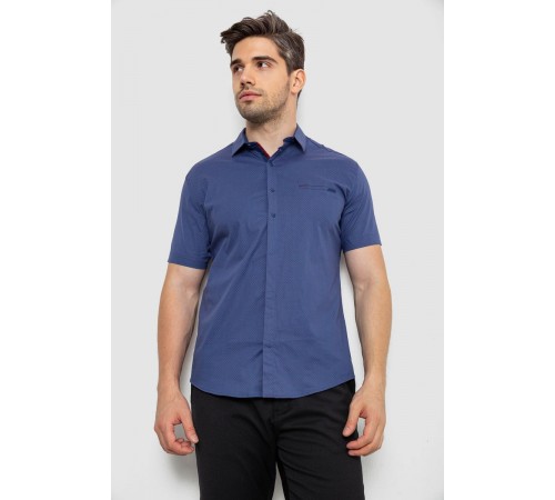 Сорочка чоловіча з принтом, колір синій, 214R7144