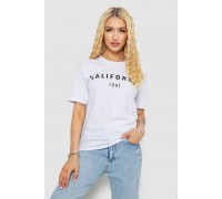 Футболка женская с принтом, цвет белый, 241R134