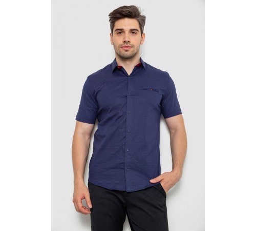 Сорочка чоловіча з принтом, колір синій, 214R7143