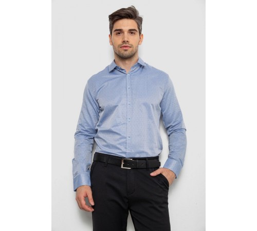 Сорочка чоловіча з довгим рукавом, колір джинс, 214R836