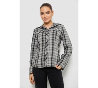 Рубашка женская в клетку, цвет серый, 230R064-1