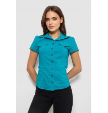 Сорочка жіноча однотонна, колір бірюзовий, 230R068-1