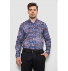 Сорочка чоловіча з принтом, колір синій, 214R2684