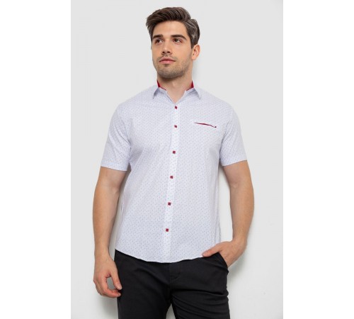 Сорочка чоловіча з принтом, колір білий, 214R7332