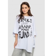 Футболка женская с принтом, цвет белый, 244R4017