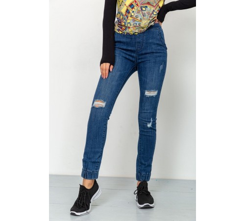 Жіночі джинси з манжетами, синього кольору, 164R139