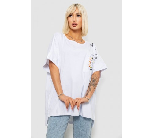 Футболка женская с принтом, цвет белый, 244R2514