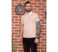 Чоловіче поло, в квітковий принт, персикового кольору, 194R2120