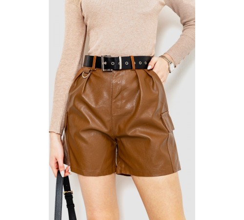 Шорти жіночі повсякденні вільні, колір коричневий, 186R5223