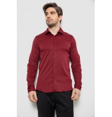 Рубашка мужская однотонная с принтом, цвет бордовый, 186R6918-6