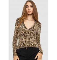 Блуза, колір бежево-коричневий, 186R235