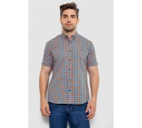 Сорочка чоловіча в клітку, колір помаранчевий, 214R832