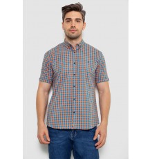 Сорочка чоловіча в клітку, колір помаранчевий, 214R832