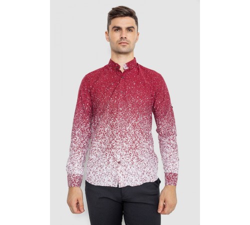 Сорочка чоловіча повсякденна, колір бордово-білий, 247R407