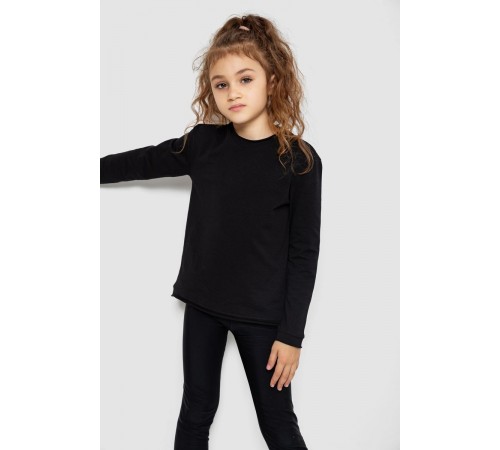 Лонгслів однотонний унісекс, колір чорний, 102R1532