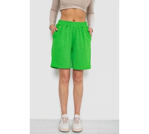 Шорти жіночі в рубчик, колір зелений, 238R110
