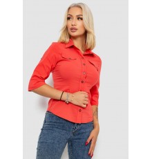 Сорочка жіноча однотонна, колір кораловий, 230R068-5