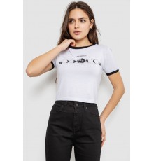 Футболка-топ женская с принтом, цвет белый, 244R614