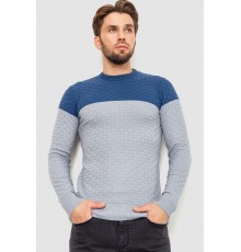 Светр чоловічий двокольоровий, колір синьо-сірий, 161R1205