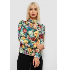 Блуза з квітковим принтом, колір зелений, 230R226
