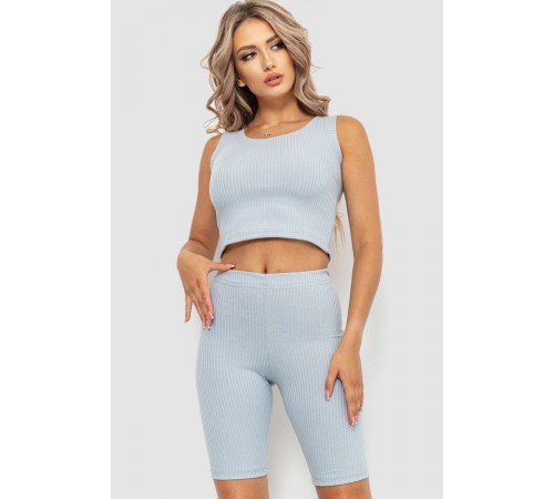 Костюм жіночий в рубчик повсякденний, колір сірий, 214R700