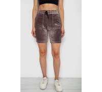 Шорти женские велюровые, цвет коричневый, 238R58169-2