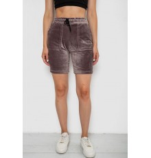 Шорти жіночі  велюрові, колір коричневий, 238R58169-2