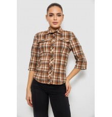 Сорочка жіноча в клітку, колір коричневий, 230R063